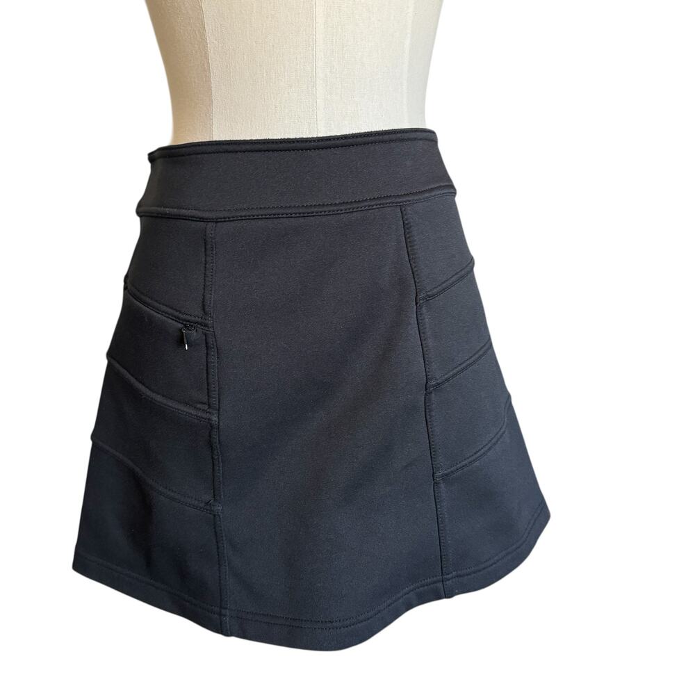 Athleta Black Tech Fleece Lined Skirt Womens Size Small Running Hiking Stretch